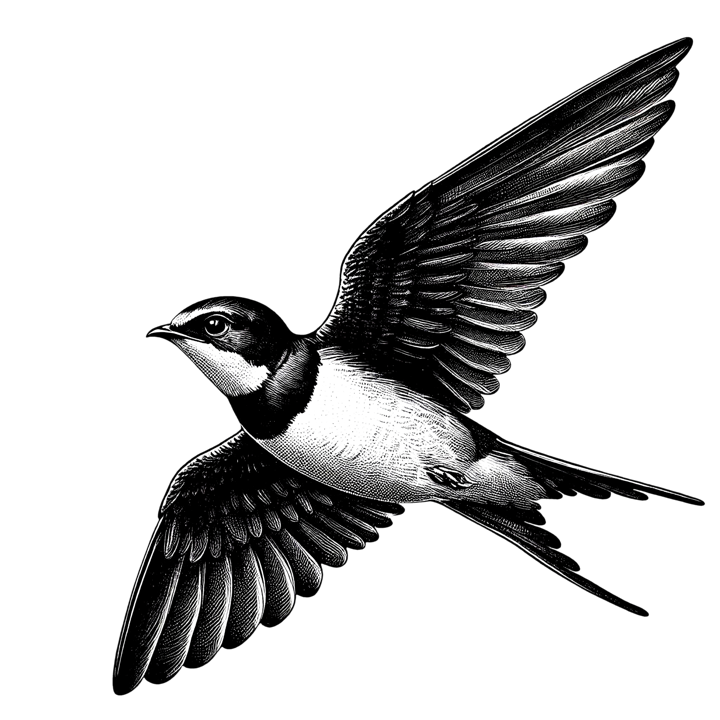 A swallow in flight